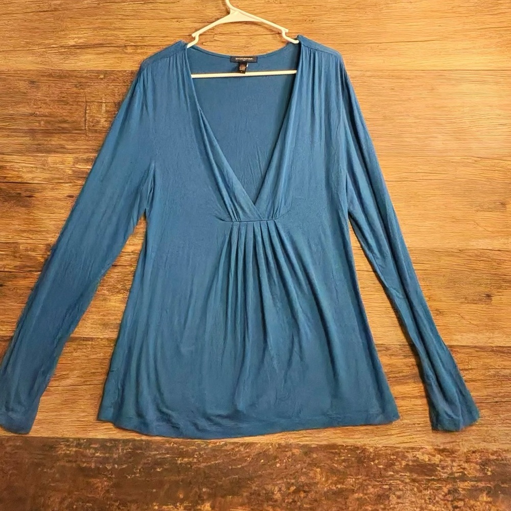 Banana Republic Blue V-Neck Blouse